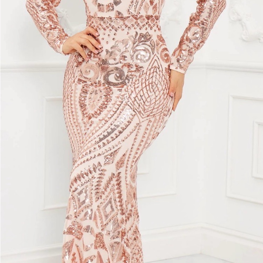 Fashion Nova Pink Sequin Prom Dress - Picture 6 of 8